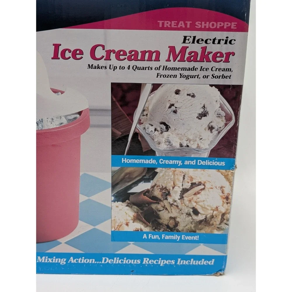 Rival Electric Ice Cream Maker Yogurt Sorbet #8804WPK Pink 4 Quart New Open Box